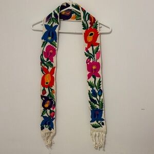 Floral Embroidered Scarf - Multicolor